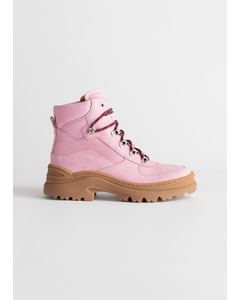 Chunky Platform Hiking Boots Pink