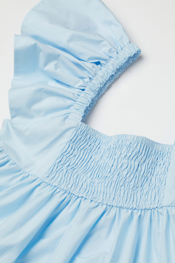 H&M Kleid mit Volants Hellblau
