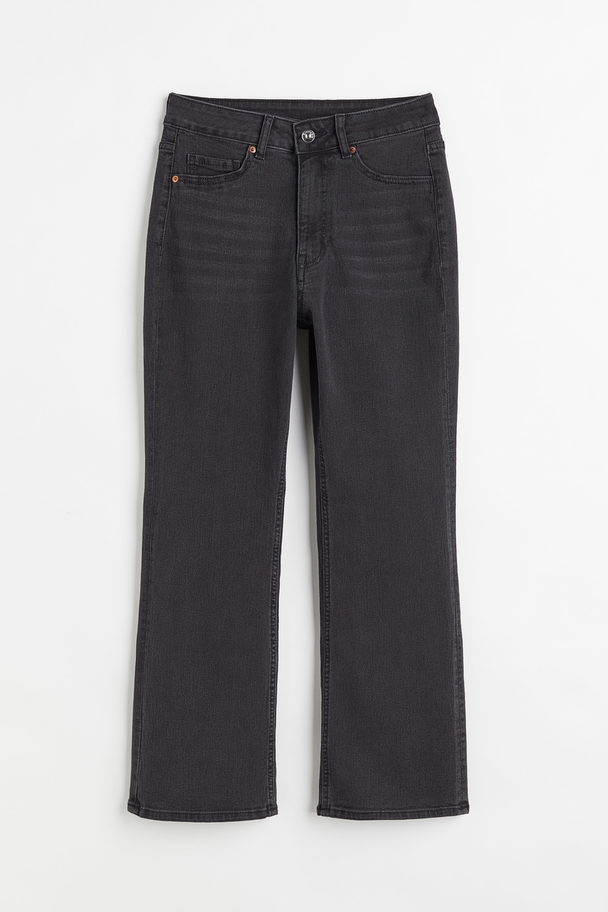 H&M Flared High Ankle Jeans Donkergrijs