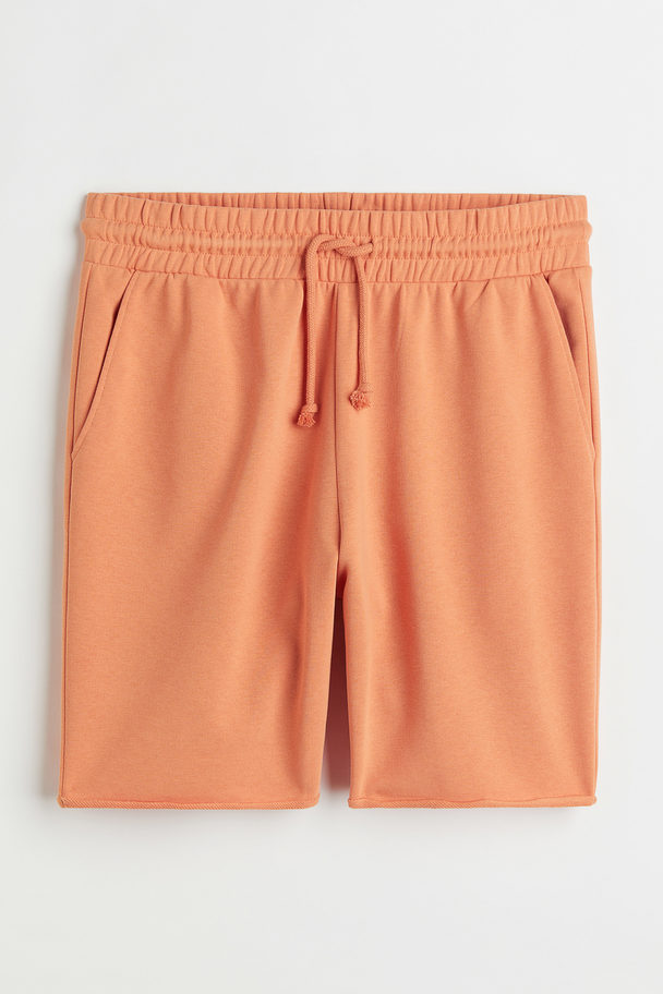 H&M Regular Fit Sweatshirt Shorts Pale Orange