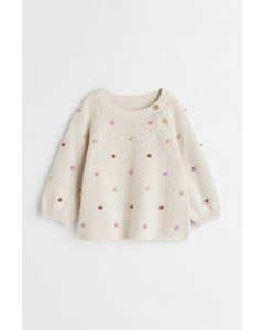 Knitted Jumper Beige/spotted