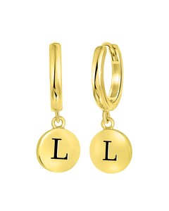 Ohrringe, 925 Silber, Buchstabe, vergoldet - Letter l