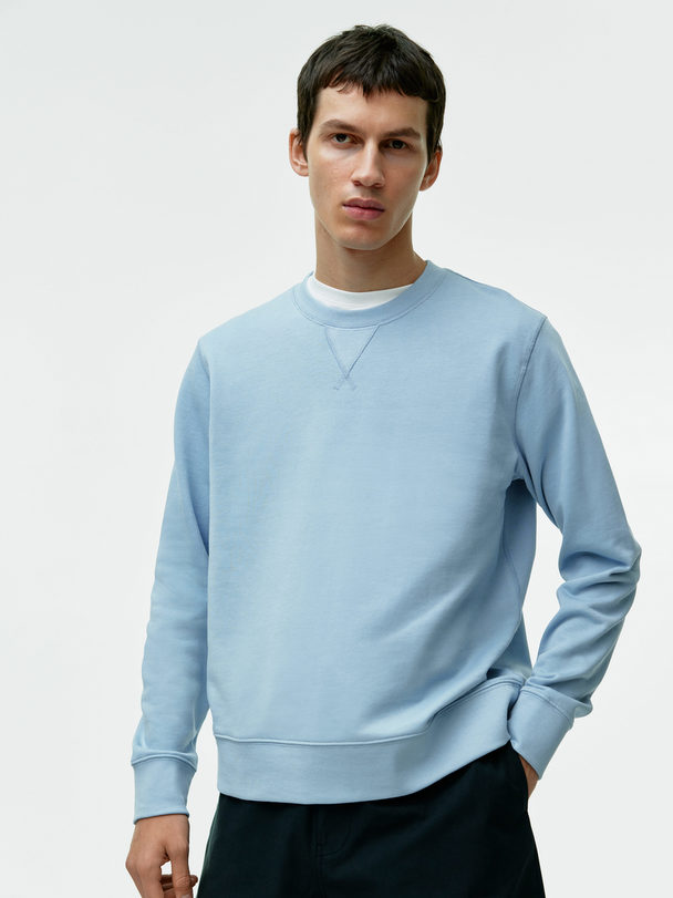 ARKET Sweatshirt aus French Terry Helles Taubenblau
