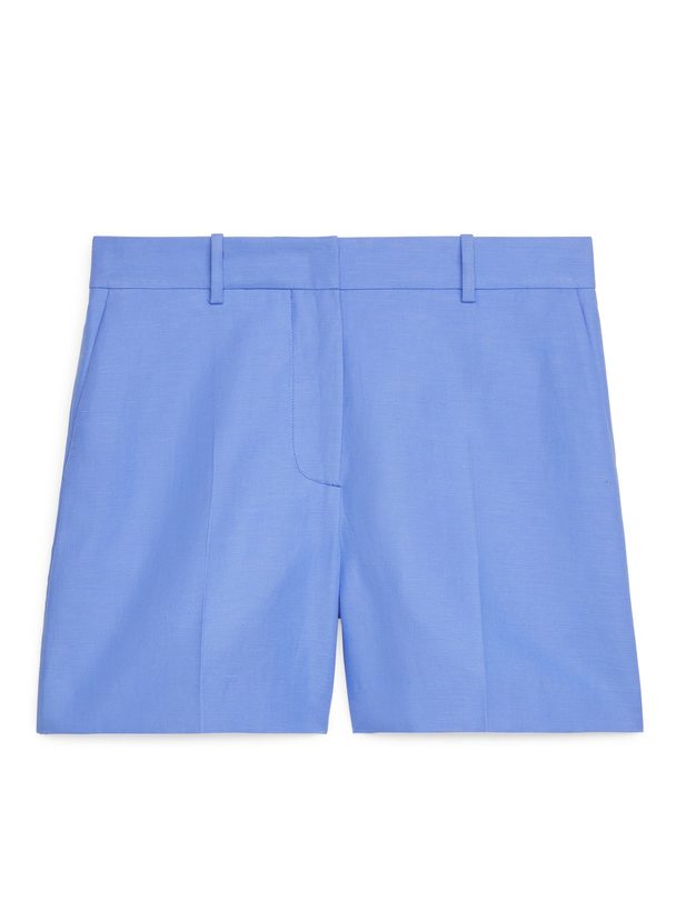 ARKET Dressed Cotton-hemp Shorts Blue
