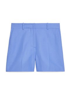 Dressed Cotton-hemp Shorts Blue
