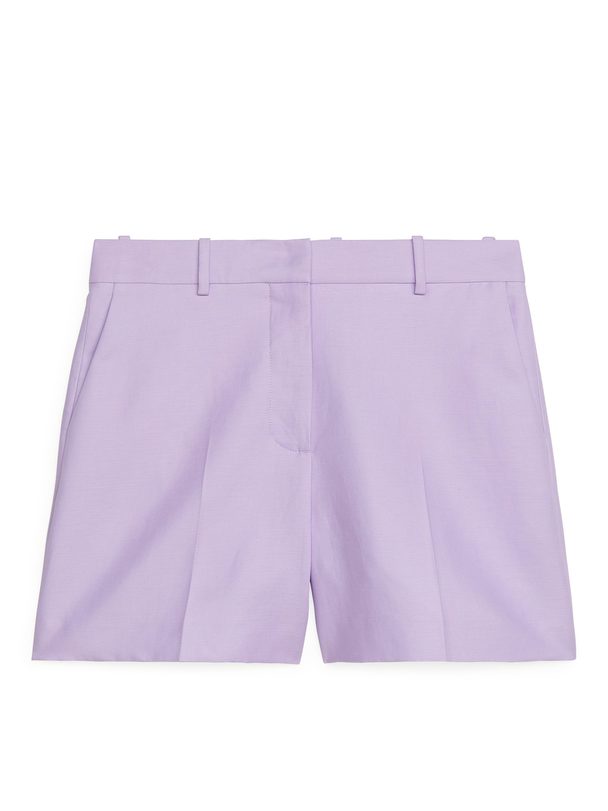 ARKET Dressed Cotton-hemp Shorts Lilac