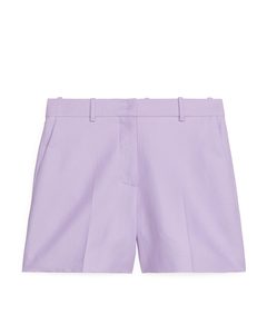 Dressed Cotton-hemp Shorts Lilac