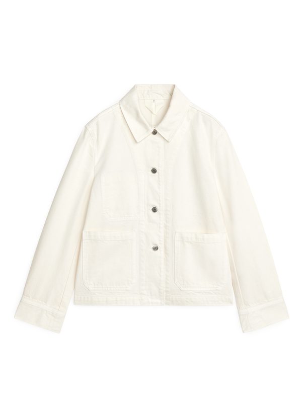 ARKET Cotton Twill Workwear Jacket Off-white