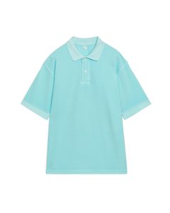 Garment-dyed Polo Shirt Turquoise