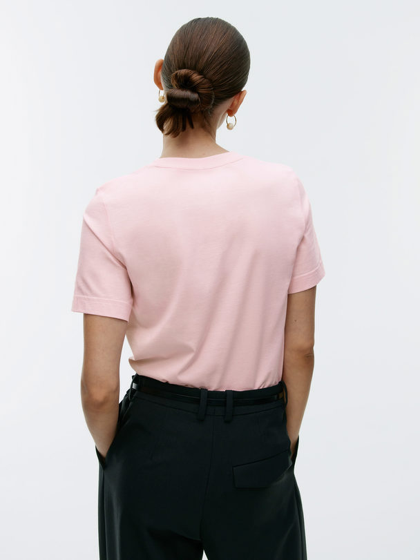ARKET Crew-neck T-shirt Light Pink