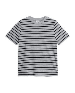 T-Shirt mit Rundhalsausschnitt Grau/Schwarz