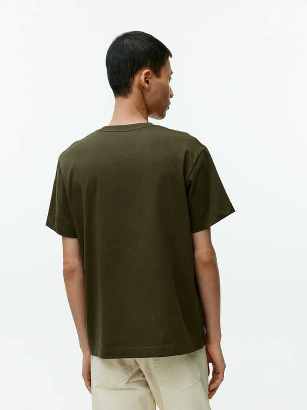 ARKET Halvkraftig T-shirt Mørkegrøn