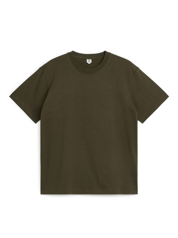 ARKET T-skjorte I Mellomvekt Mørkegrønn