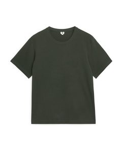 Schweres T-Shirt Dunkles Waldgrün