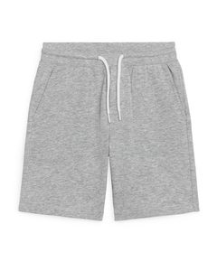 Elastic-waist Shorts Grey