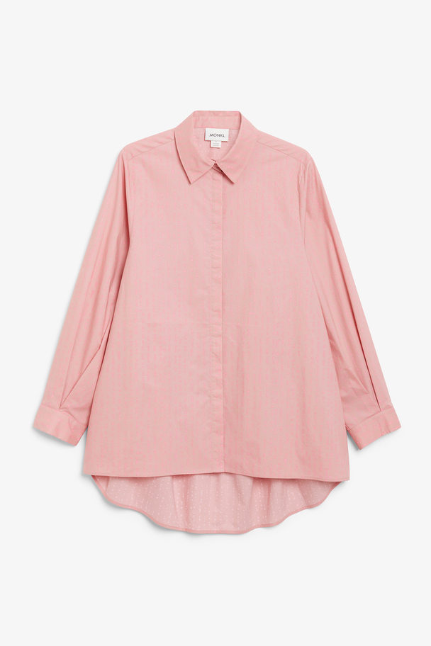Monki Ruched Back Shirt Pink Dots