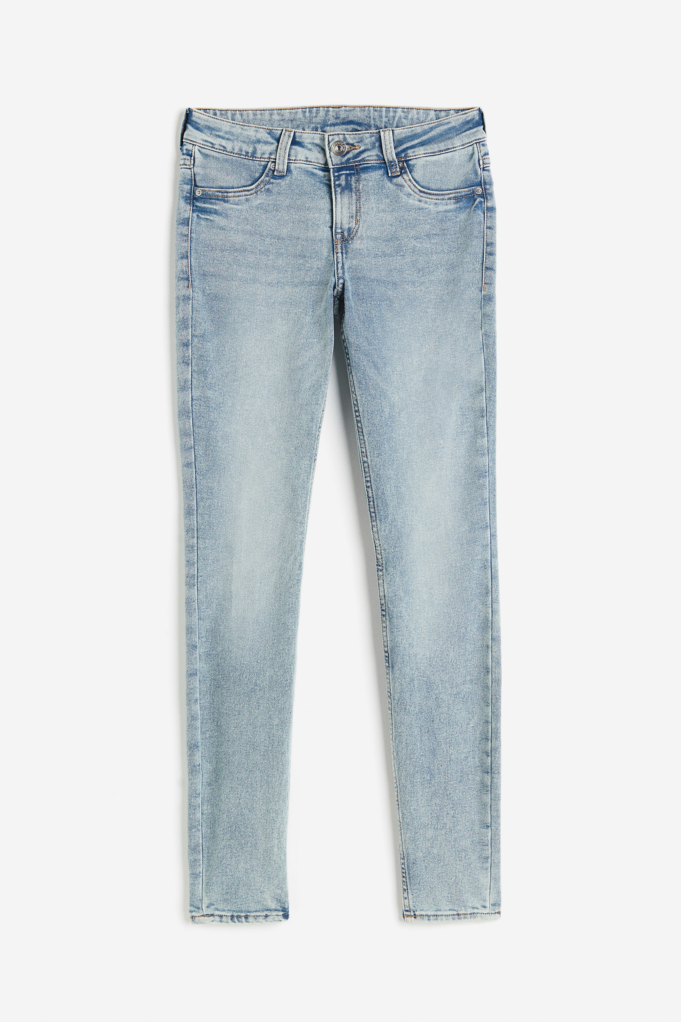 Billede af H&M Skinny Low Jeans Lys Denimblå, jeans. Farve: Light denim blue I størrelse 48