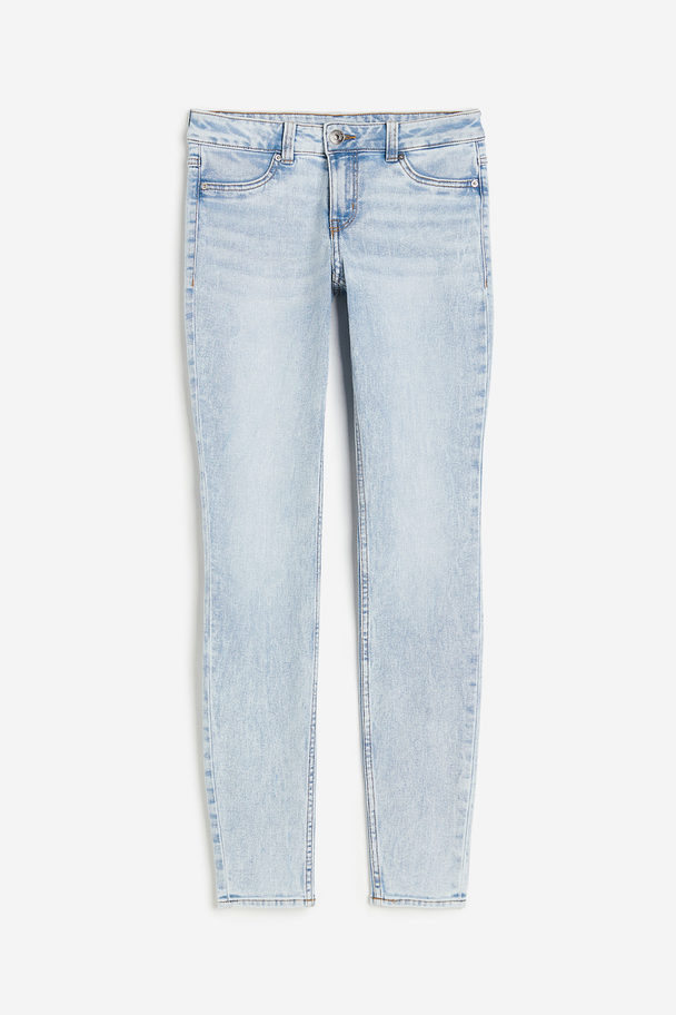 H&M Skinny Low Jeans Blek Denimblå