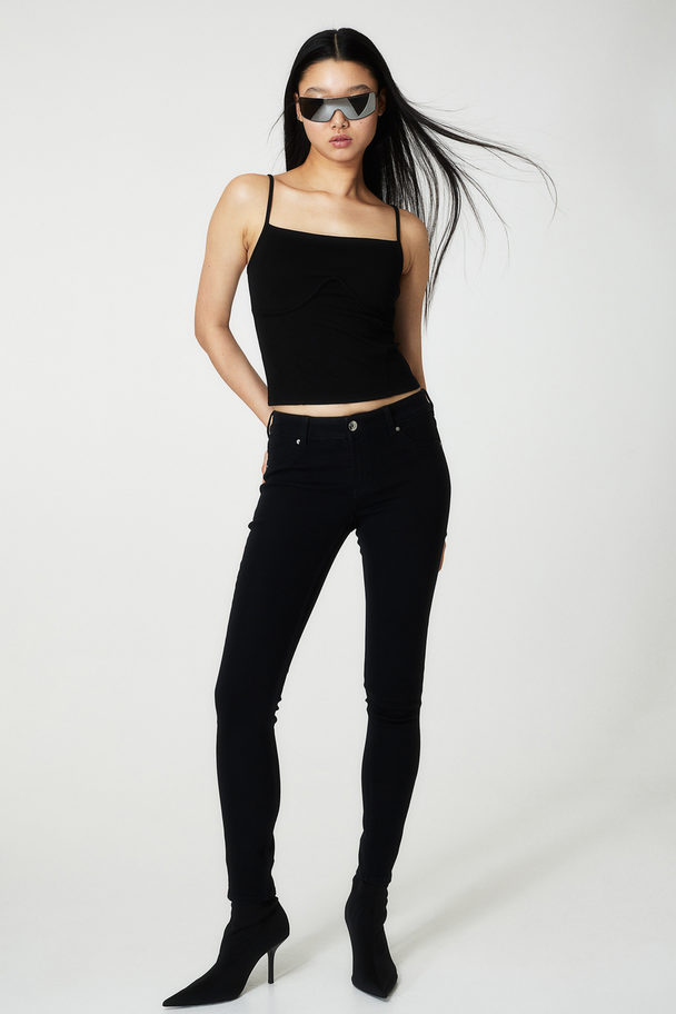 H&M Skinny Low Jeans Black