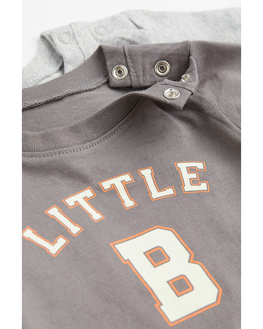 H&M 2-pack Jersey T-shirts Grey/little Brother