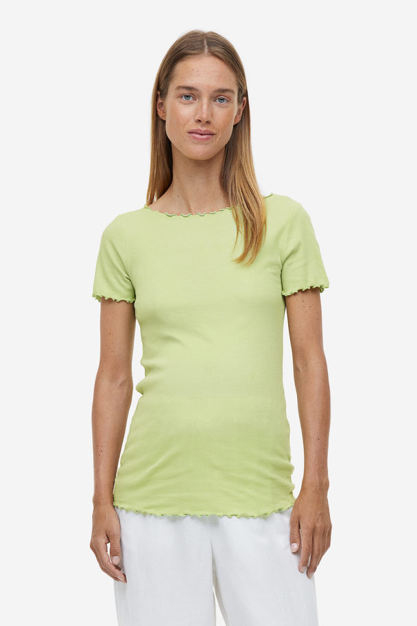 H&M Mama 2-pack Cotton Tops Light Green/white