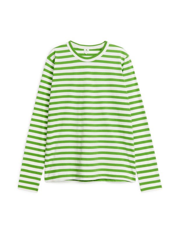 ARKET Langarm-T-Shirt Grün/Weiß