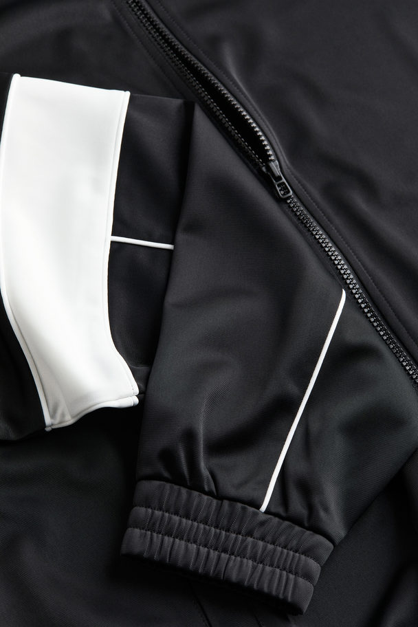 H&M Oversized Track Jacket Black/block-coloured