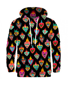 Mr. Gugu & Miss Go Mexican Hearts Unisex Hoodie Exotic Black