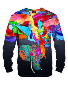 Mr. Gugu & Miss Go Colorful Elephant Unisex Sweater Animal Rainbow