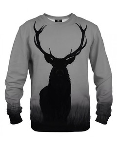 Mr. Gugu & Miss Go Wild Deer Unisex Sweater Dark Grey