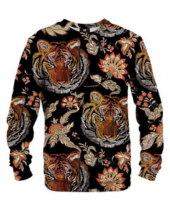 Mr. Gugu & Miss Go Tiger Pattern Unisex Sweater Hickory Brown