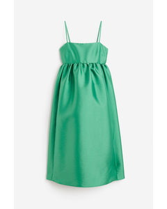 Mama Flared-skirt Dress Green
