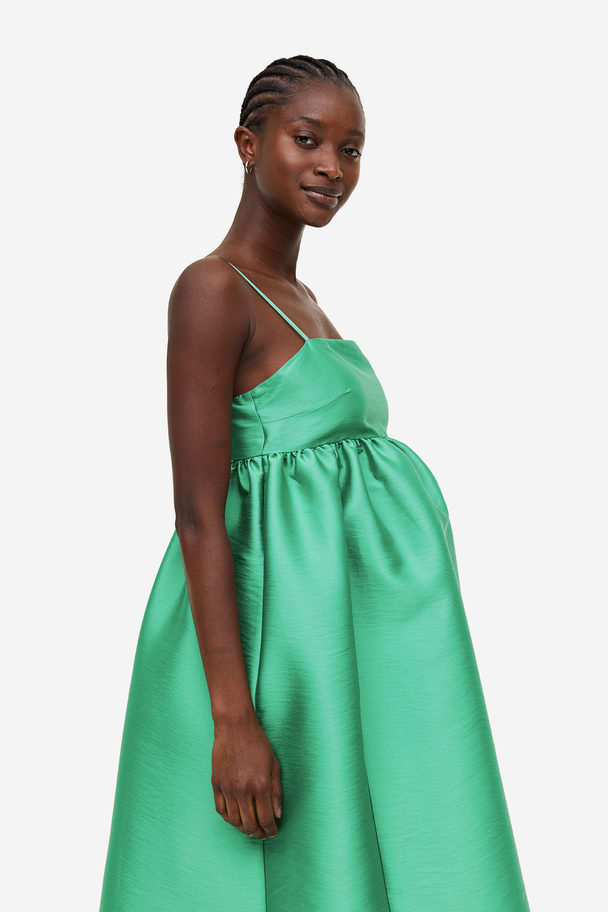H&M Mama Flared-skirt Dress Green