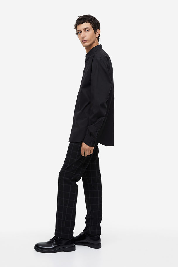 H&M Overhemd Van Popeline - Regular Fit Zwart
