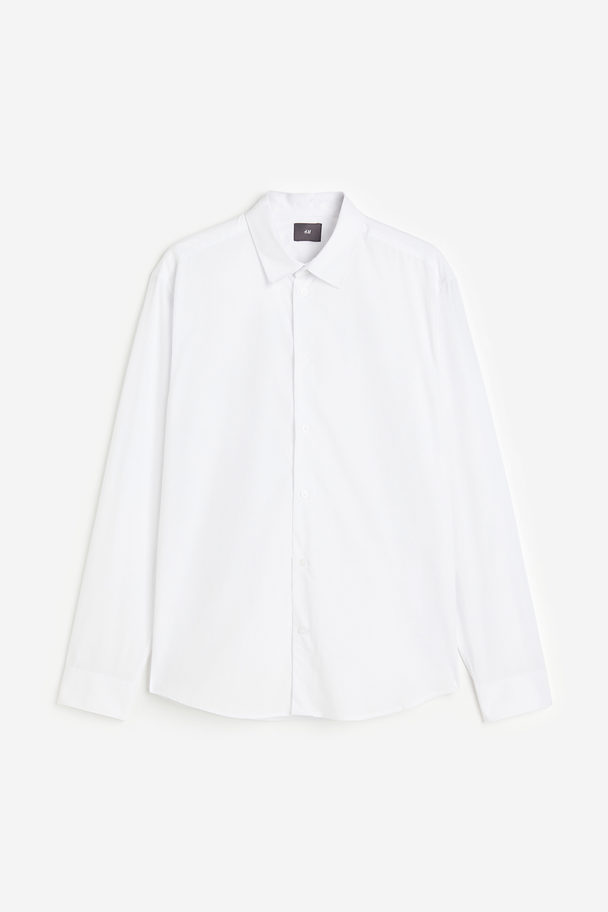 H&M Overhemd Van Popeline - Regular Fit Wit