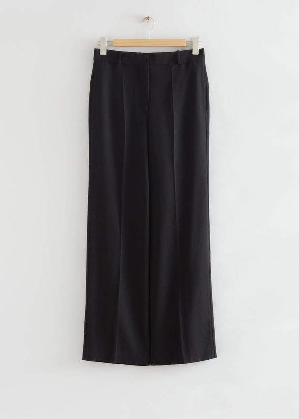 & Other Stories Relaxed Tailored Trousers Black