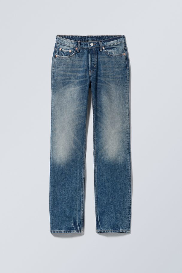 Weekday Pin Rett Jeans Med Mellomhøyt Liv Vintage Blå