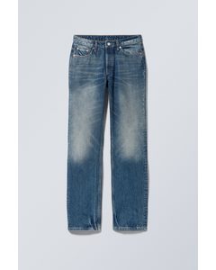 Pin Lige Jeans M. Mellemhøj Talje Vintageblå