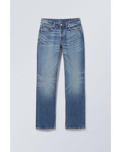 Pin Mid Straight Jeans Blå