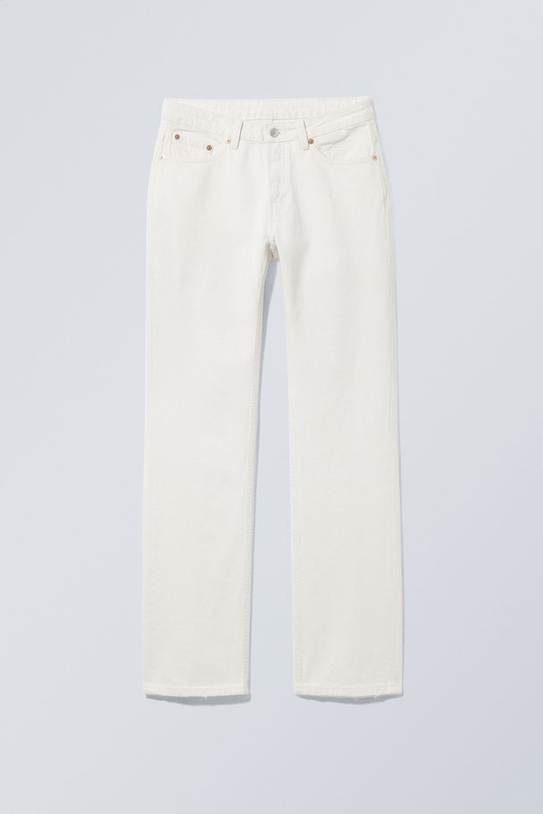 Weekday Pin Mid Straight Jeans White