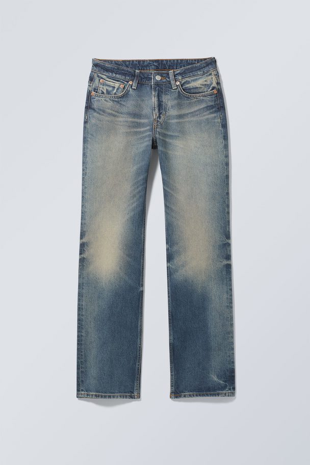 Weekday Pin Rett Jeans Med Mellomhøyt Liv Venice Blue