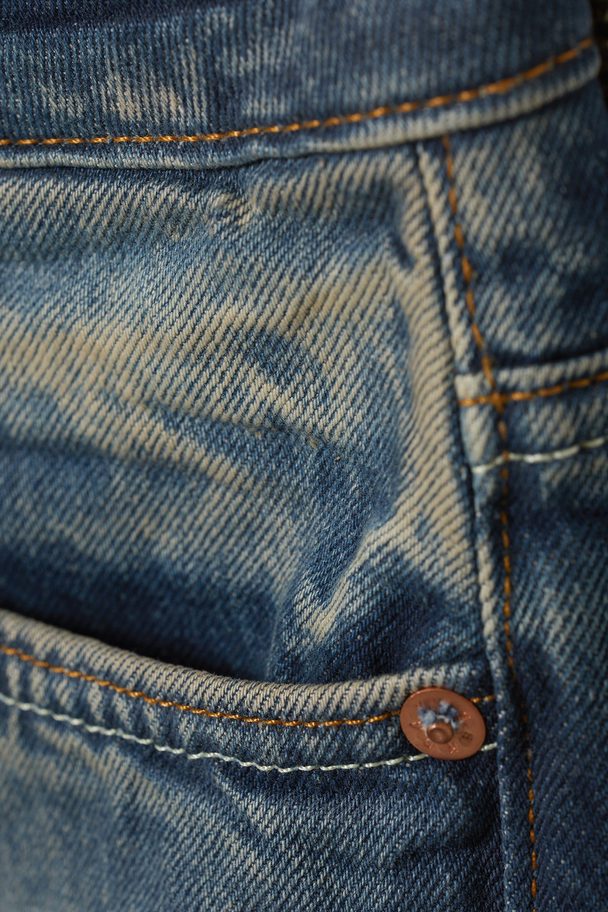 Weekday Pin Rett Jeans Med Mellomhøyt Liv Venice Blue