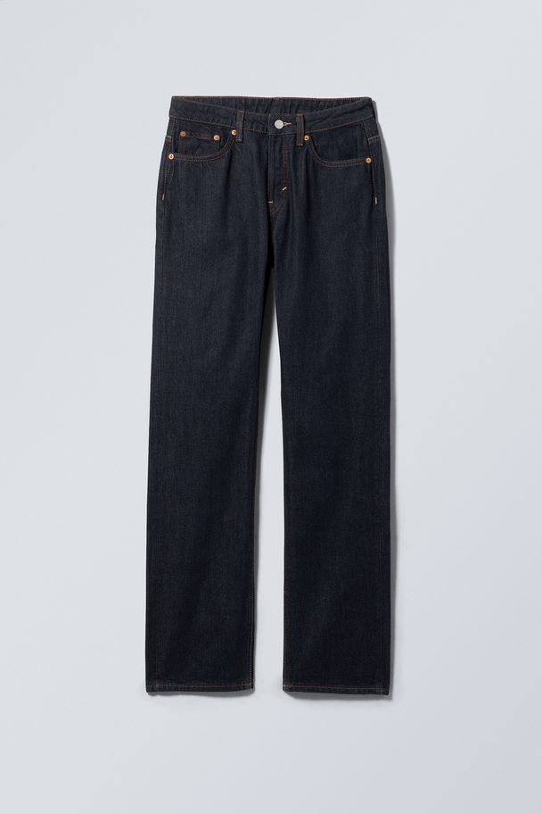 Weekday Pin Mid Straight Jeans Blue Rinse