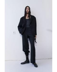 Straight Trousers Black