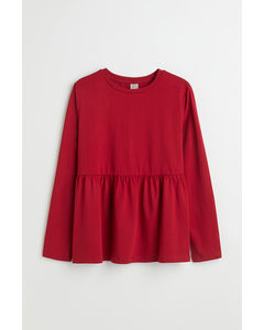 H&M+ Langarmshirt aus Baumwolle Rot