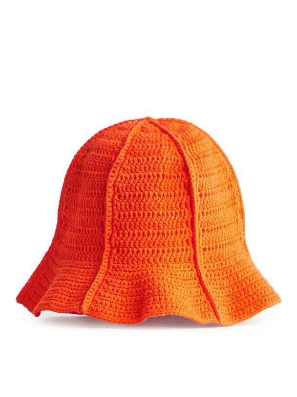 Arket Crochet Hat Orange