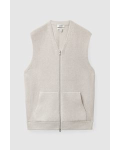 Knitted Zip-up Gilet Off-white
