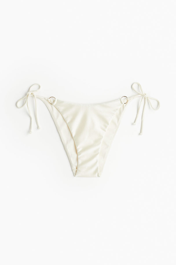 H&M Bikinitanga Med Knytband Crèmevit