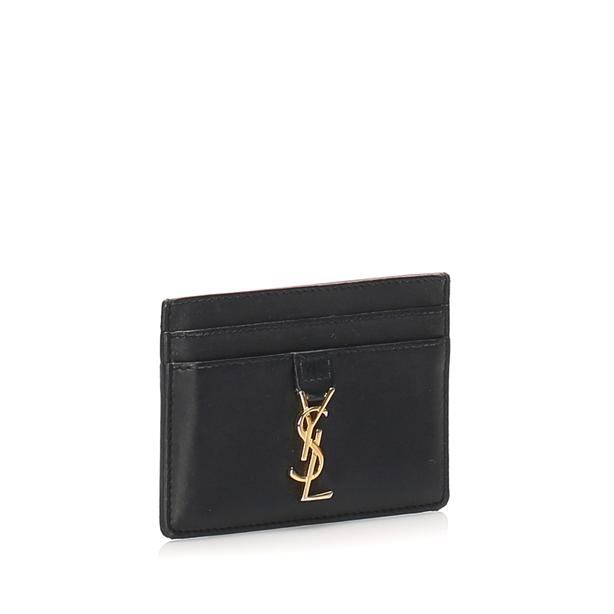 在庫処分大特価 Saint Laurent Black Leather Card Holder 人気ブランド