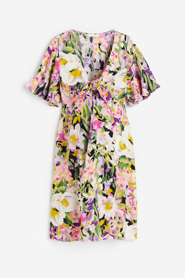 H&M MAMA Kleid mit Knotendetail Rosa/Geblümt